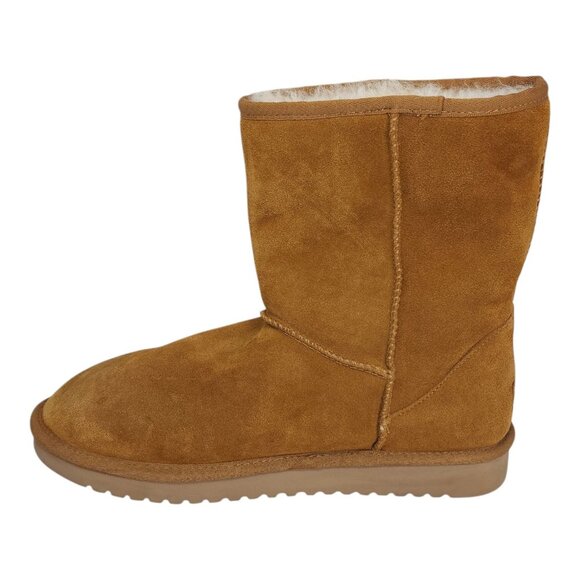 Koolaburra Suede Mid-Calf Boots Chestnut Tan Fur Lined Womens Size 11 - Picture 5 of 14